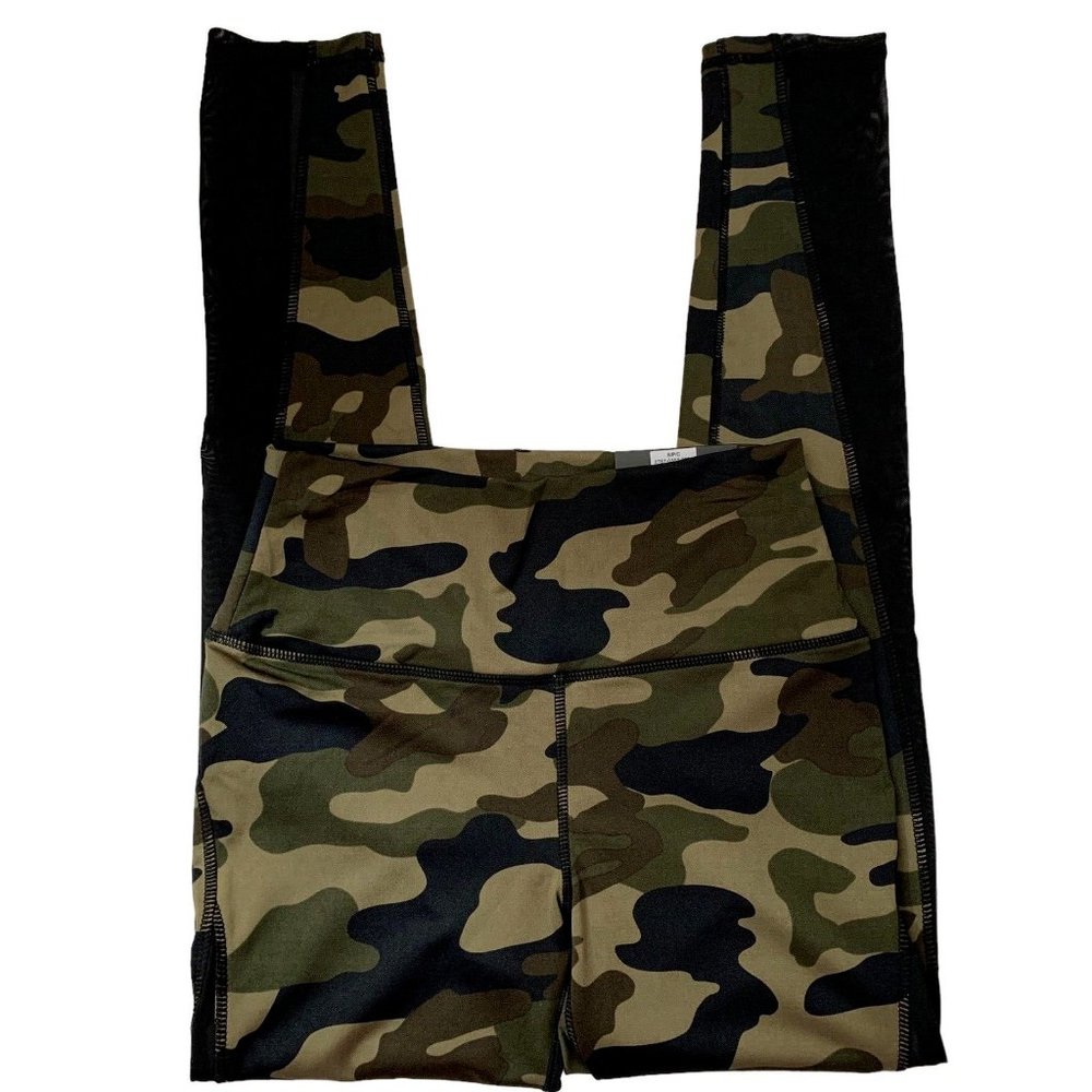 Infinity Power Camo Activewear Leggings With High Waist and Mesh Side Panels Sm